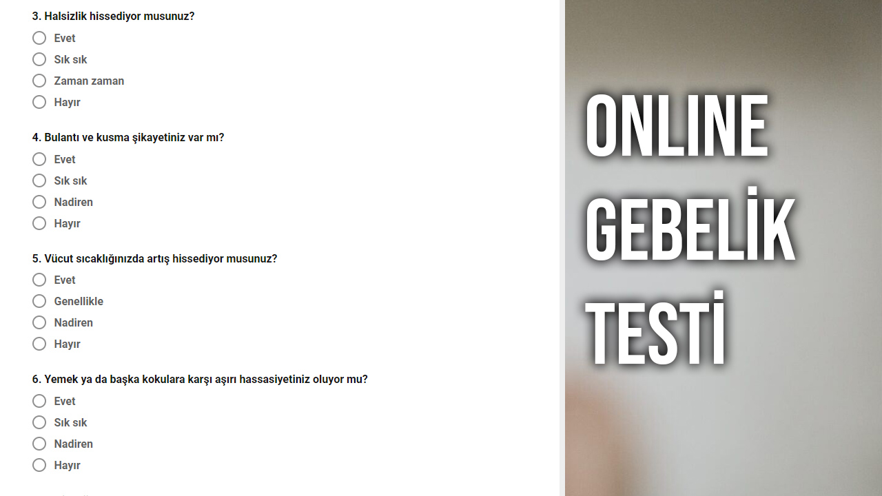 online hamilelik testi